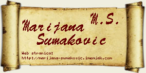 Marijana Šumaković vizit kartica